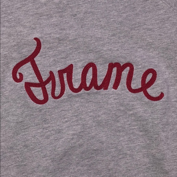 Frame Denim Gray Old School Embroidered Sweatshirt - Picture 4 of 8